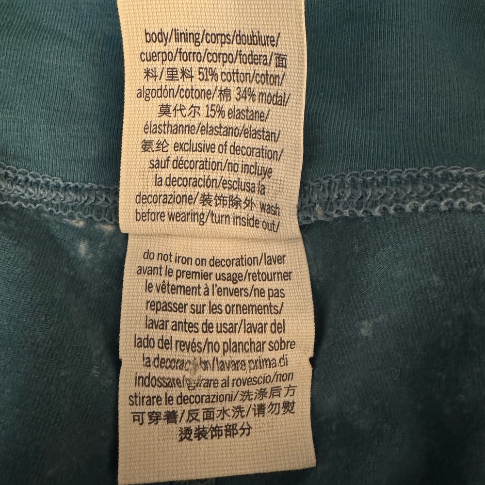 PINK‎ Victoria’s Secret Y2K Low Rise Flare Foldover Leggings Acid Wash Blue Sz S - Picture 5 of 8
